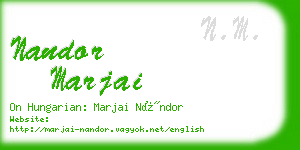 nandor marjai business card